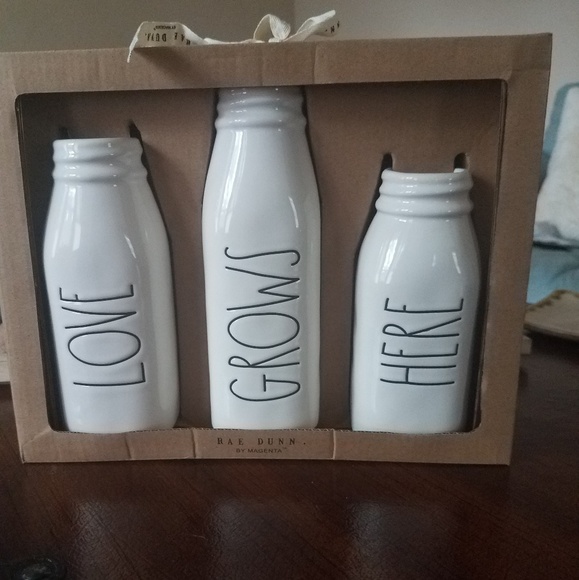 Rae Dunn Other - Rae Dunn "Love Grows Here" Vases